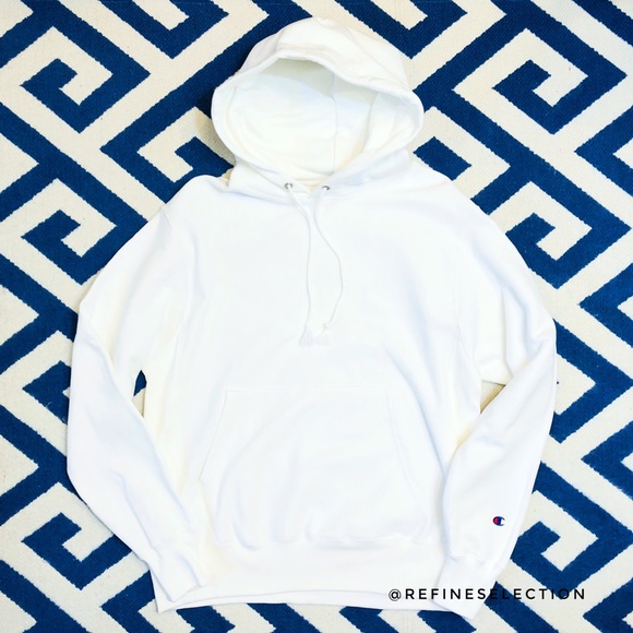 Champion Reverse Weave Logo White Hoodie - Picture 4 of 8